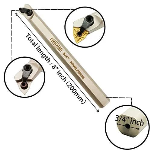 ASZLBYM 3/4" Lathe Internal Boring Bar Turning Tool Holder S20R-MWLNR08 with Indexable Carbide Turning Insert WNMG432 | High-Precision CNC Boring Tool (70-120 chars) thumbnail 3