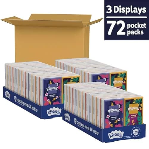 Kleenex On-The-Go Facial Tissues, 72 Travel Packs, 10 Tissues per Pack | 3-Ply, Unscented, Travel Size thumbnail 2