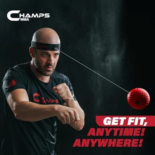 Champs MMA Reflex Ball Set with Punch Counter | 4 Varying Weights, Headband & Strings thumbnail 6