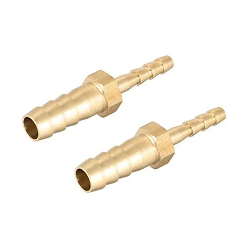 uxcell Brass Barb Fitting Reducer 8mm to 4mm | Corrosion-Resistant Hose Connector thumbnail 1