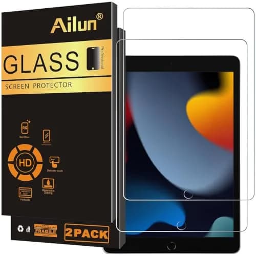Ailun 2 Pack Screen Protector for iPad 9th/8th/7th, 10.2 Inch | Tempered Glass with Scratch Resistance thumbnail 1