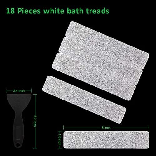 SlipStopper Non Slip Bathtub Strips 18 PCS Larger Adhesive Anti Slip Shower Stickers 20.3 cm x 4.1 cm (8 x 1.6 Inch) | Premium Scraper Included thumbnail 6
