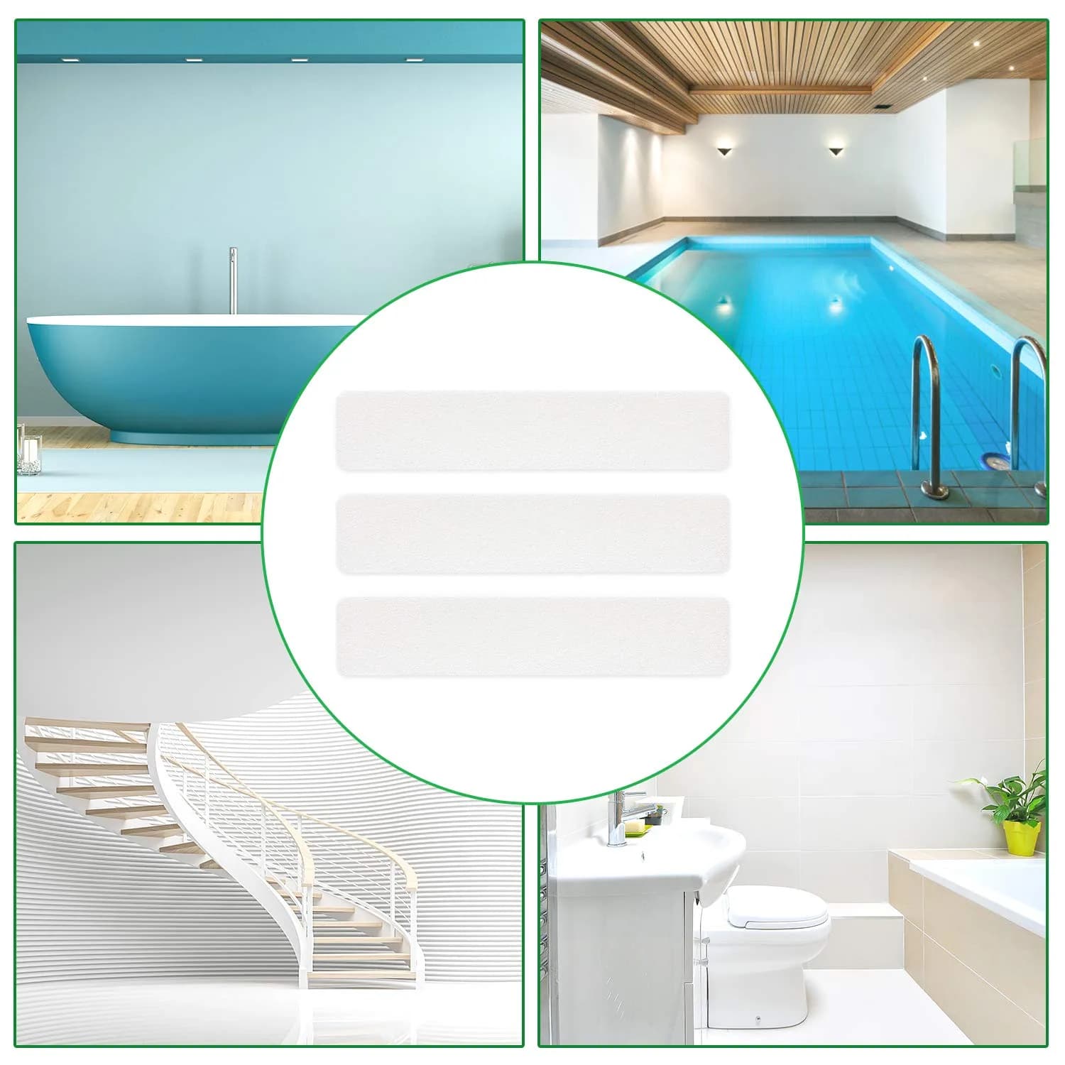 SlipStopper Non Slip Bathtub Strips 18 PCS Larger Adhesive Anti Slip Shower Stickers 20.3 cm x 4.1 cm (8 x 1.6 Inch) | Premium Scraper Included - view 8