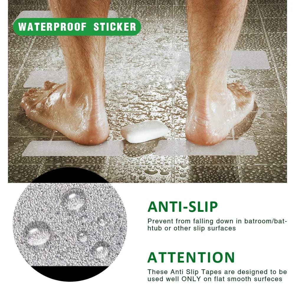 SlipStopper Non Slip Bathtub Strips 18 PCS Larger Adhesive Anti Slip Shower Stickers 20.3 cm x 4.1 cm (8 x 1.6 Inch) | Premium Scraper Included - view 3