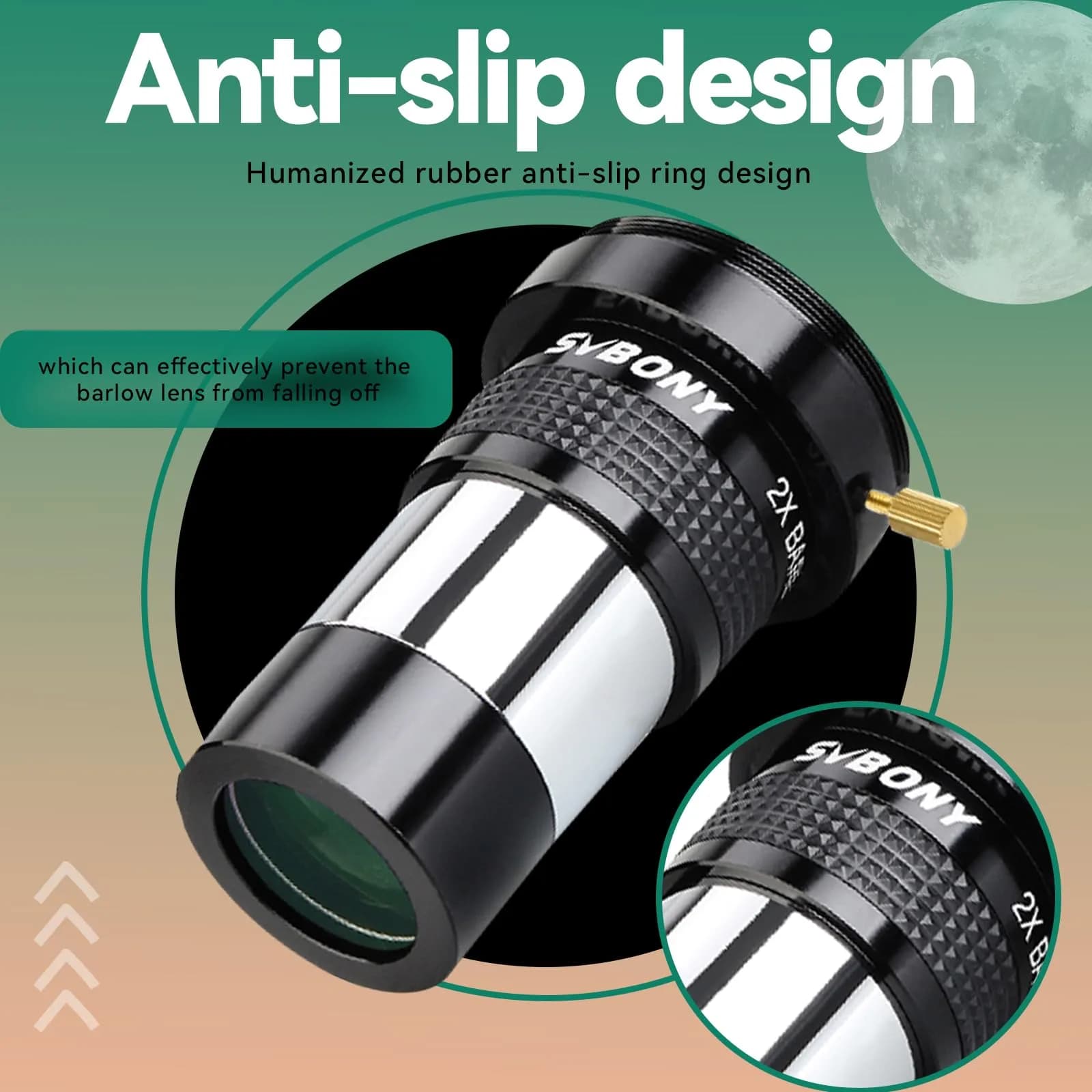 SVBONY SV137 2x Barlow Lens 1.25 inch (31.75mm) | Doubles Magnification for Telescopes - view 6