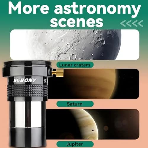 SVBONY SV137 2x Barlow Lens 1.25 inch (31.75mm) | Doubles Magnification for Telescopes thumbnail 8