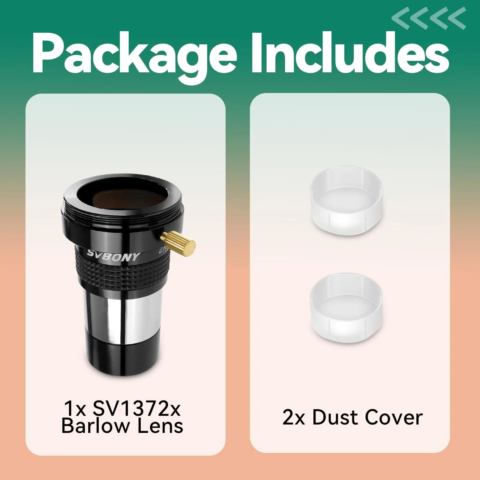 SVBONY SV137 2x Barlow Lens 1.25 inch (31.75mm) | Doubles Magnification for Telescopes - view 9