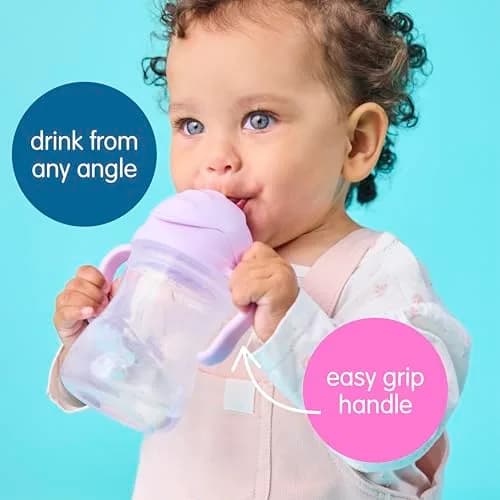 b.box Sippy Cup with Weighted Straw, Toddler Straw Cup, Spill Proof, 237ml (8oz) | Innovative Weighted Straw for All Angles thumbnail 8