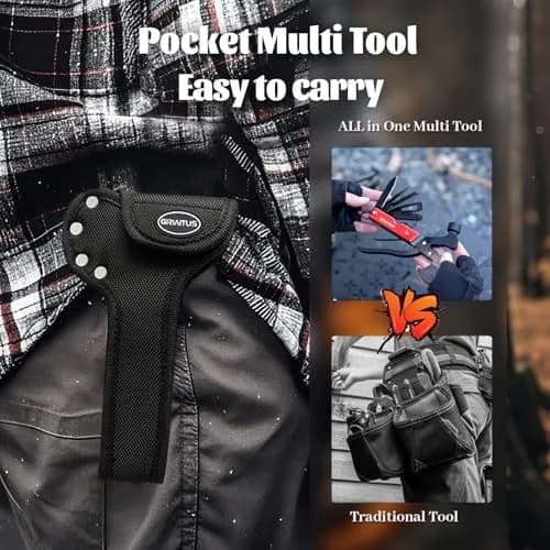 GIRIAITUS 18 in 1 Multitool Camping Accessories Gifts for Men Survival Gear | Heavy Duty Stainless Steel thumbnail 5