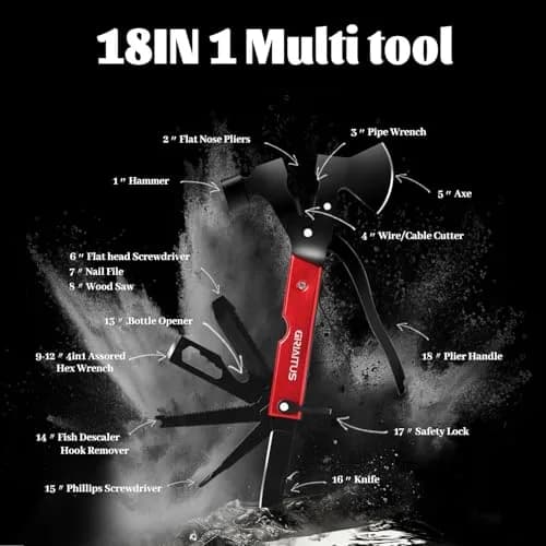 GIRIAITUS 18 in 1 Multitool Camping Accessories Gifts for Men Survival Gear | Heavy Duty Stainless Steel thumbnail 3