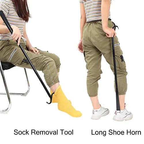 JJDPARTS 35" Long Dressing Stick with Shoe Horn & Sock Remover | Adjustable Reach Aid thumbnail 4