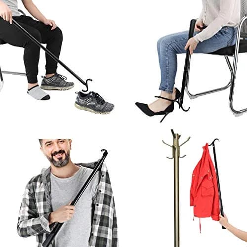 JJDPARTS 35" Long Dressing Stick with Shoe Horn & Sock Remover | Adjustable Reach Aid thumbnail 5