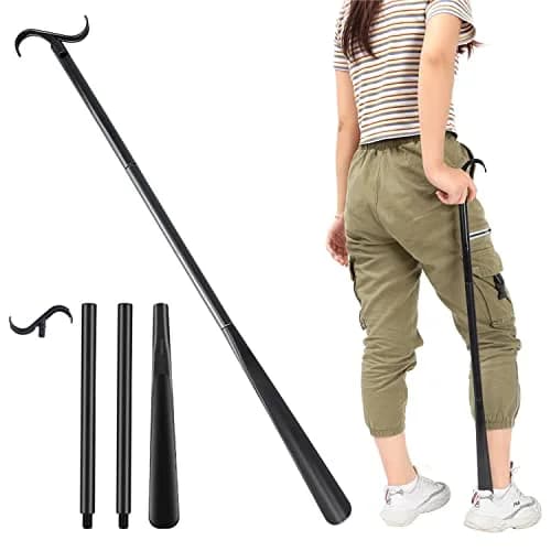 JJDPARTS 35" Long Dressing Stick with Shoe Horn & Sock Remover | Adjustable Reach Aid thumbnail 1