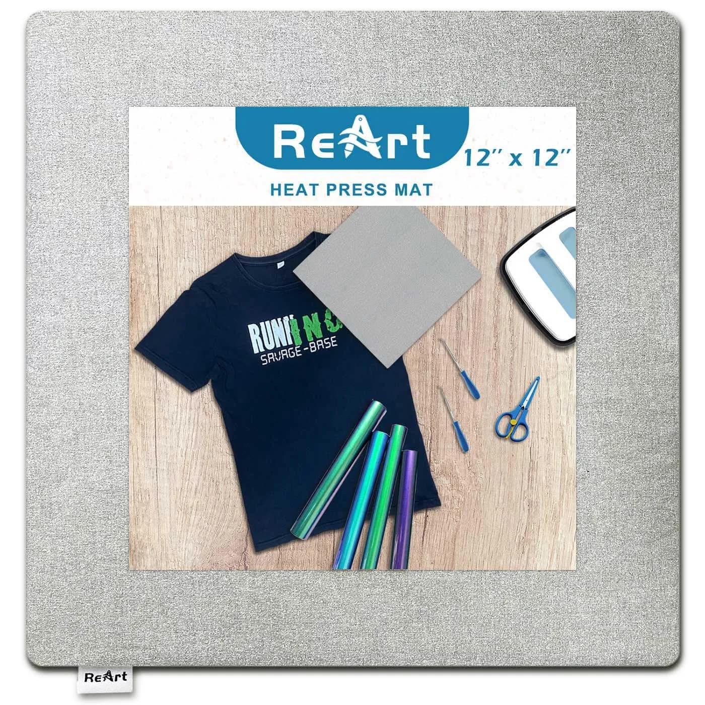 ReArt Heat Press Mat Easypress 12" x 12" | Even Surface for Cricut & Iron-On Projects