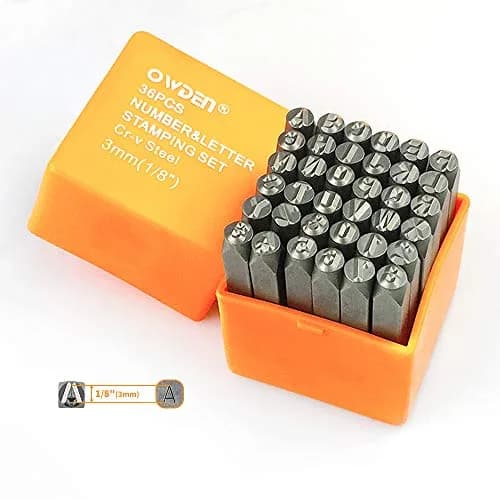 OWDEN Professional 36Pcs Steel Metal Stamping Tool Set, 3mm (1/8") | Alloy Steel for Jewelry Craft thumbnail 1