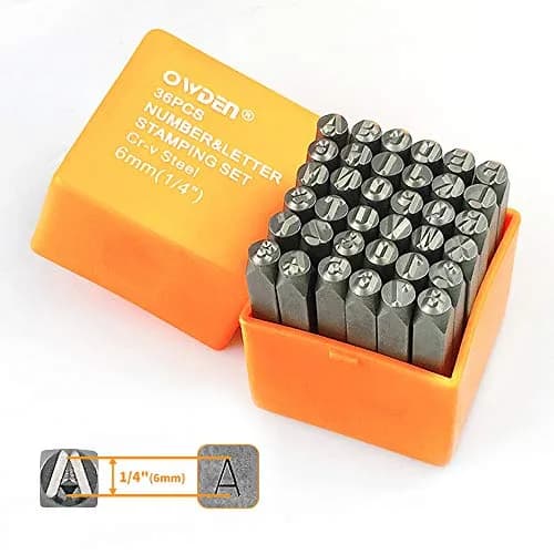 OWDEN Professional 36Pcs Steel Metal Stamps Set, 6mm (1/4") | Durable Alloy Steel Marking Tools for Jewelry & Crafts thumbnail 8