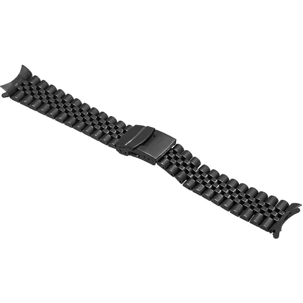 Juntan 22mm Stainless Steel Watch Band Curved Ends, Tapered Metal Bracelet | Black - view 5