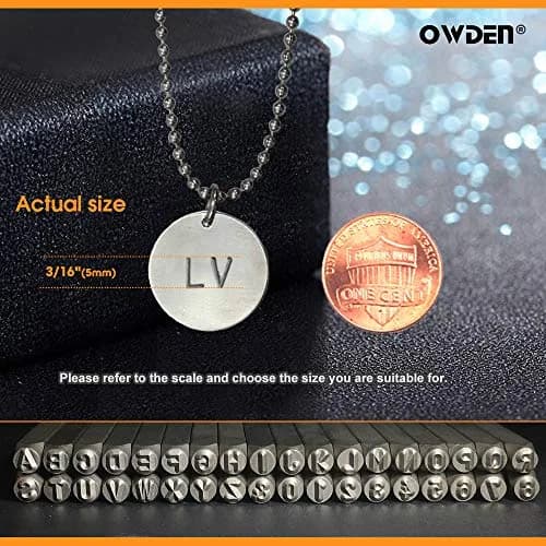 OWDEN Steel Metal Stamps Set, 36Pcs, Alloy Steel, 5mm (3/16") | Durable for Jewelry & Metal Craft thumbnail 5