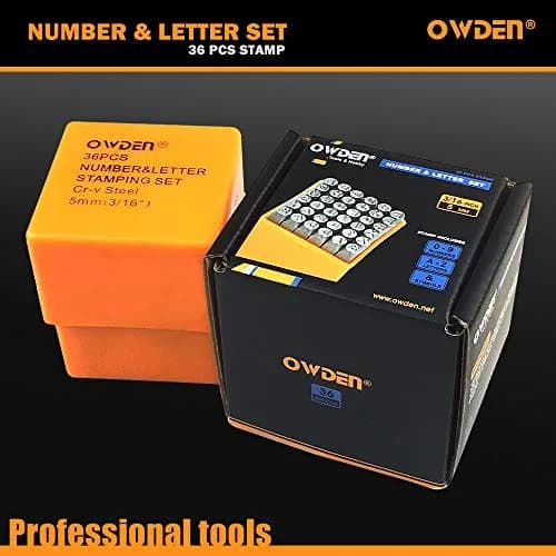 OWDEN Steel Metal Stamps Set, 36Pcs, Alloy Steel, 5mm (3/16") | Durable for Jewelry & Metal Craft thumbnail 6