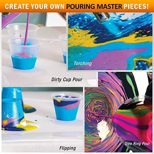 U.S. Art Supply Pouring Masters Citrus Orange Acrylic Ready to Pour Paint 32 Fl Oz | Premium Water-Based Fluid Art thumbnail 5