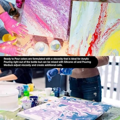 U.S. Art Supply Pouring Masters Citrus Orange Acrylic Ready to Pour Paint 32 Fl Oz | Premium Water-Based Fluid Art thumbnail 7