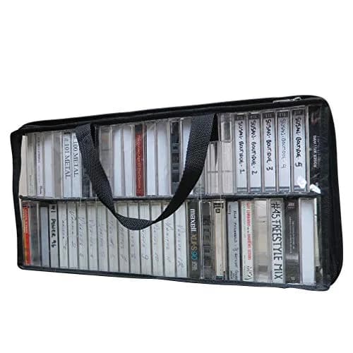 Evelots Cassette Tape Storage Bag Organizer with Handles - Holds 50 Tapes - 43.18 cm (17.5 inches) L x 8.89 cm (3.5 inches) W x 22.86 cm (9 inches) H thumbnail 5