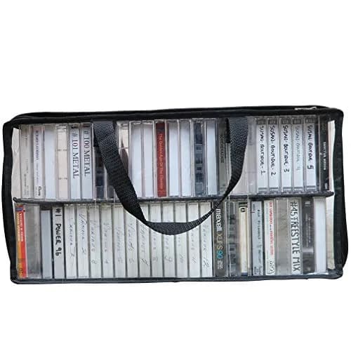 Evelots Cassette Tape Storage Bag Organizer with Handles - Holds 50 Tapes - 43.18 cm (17.5 inches) L x 8.89 cm (3.5 inches) W x 22.86 cm (9 inches) H thumbnail 4