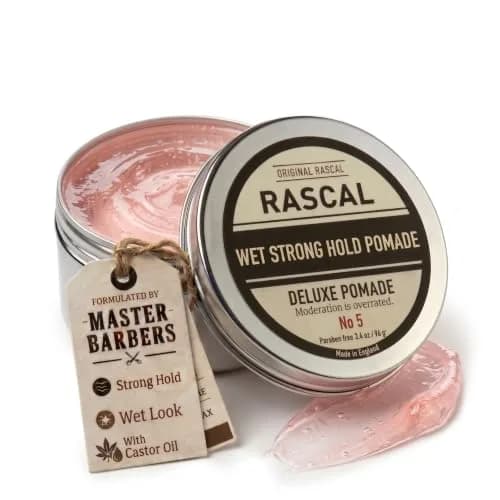Rascal Men's Grooming Original Pomade #5 3.4 Ounce | High Shine & Strong Hold Wet Look for All Hair Types thumbnail 1