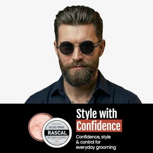 Rascal Men's Grooming Original Pomade #5 3.4 Ounce | High Shine & Strong Hold Wet Look for All Hair Types thumbnail 7