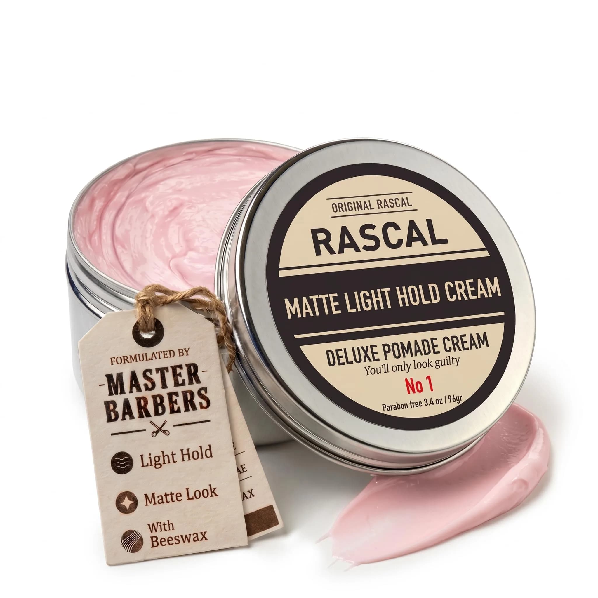Rascal Men's Grooming Original Deluxe Pomade 3.4 oz | Matte Hair Paste with Light Hold for All Hair Types