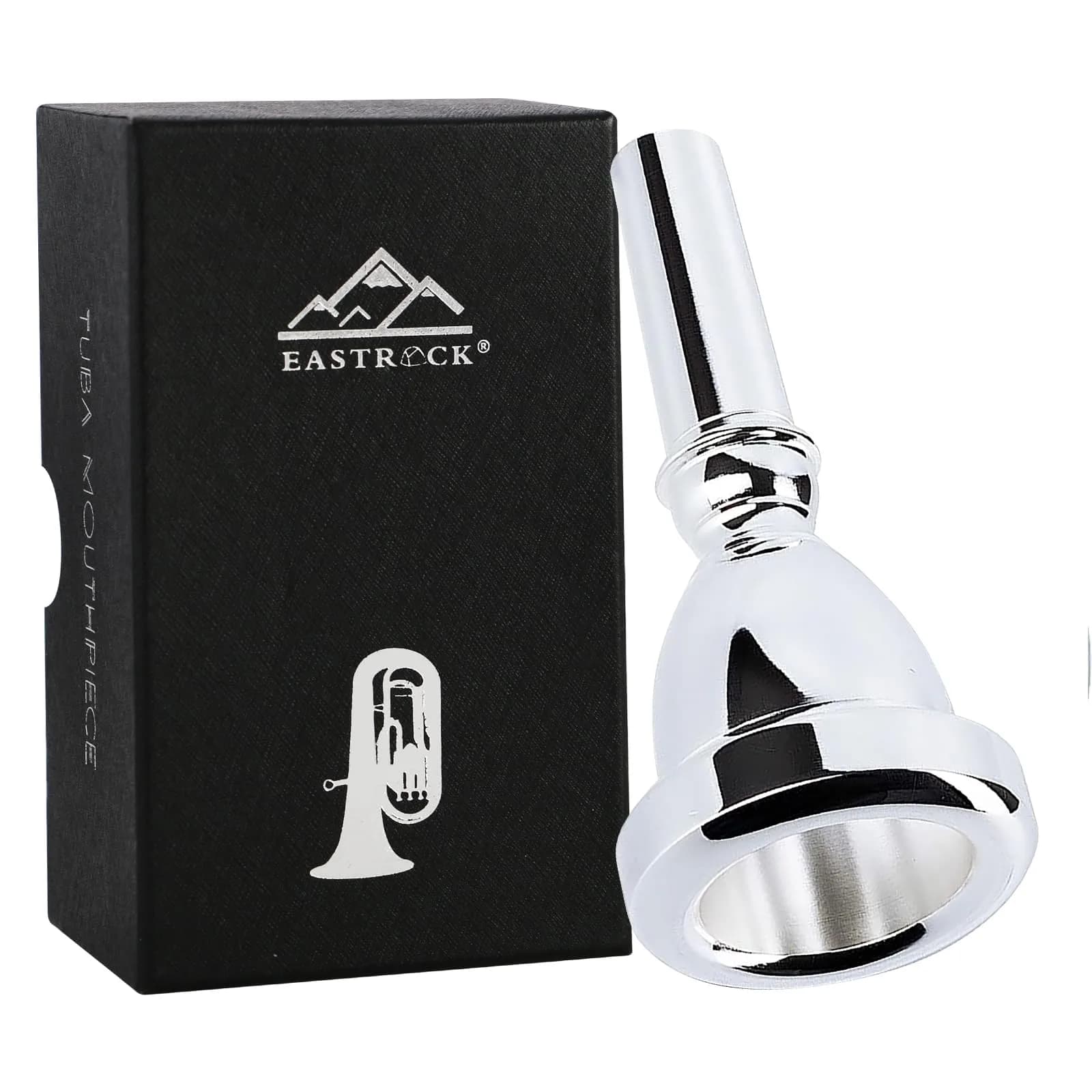 EASTROCK Standard Tuba Mouthpiece Size 22 Silver Plated | Vacuum Packed Copper Brass Instrument — JDTB-22
