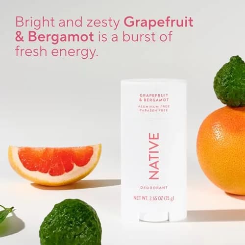 Native Grapefruit & Bergamot Natural Deodorant Stick 77g (2.65oz) | 72-Hour Odor Protection thumbnail 4