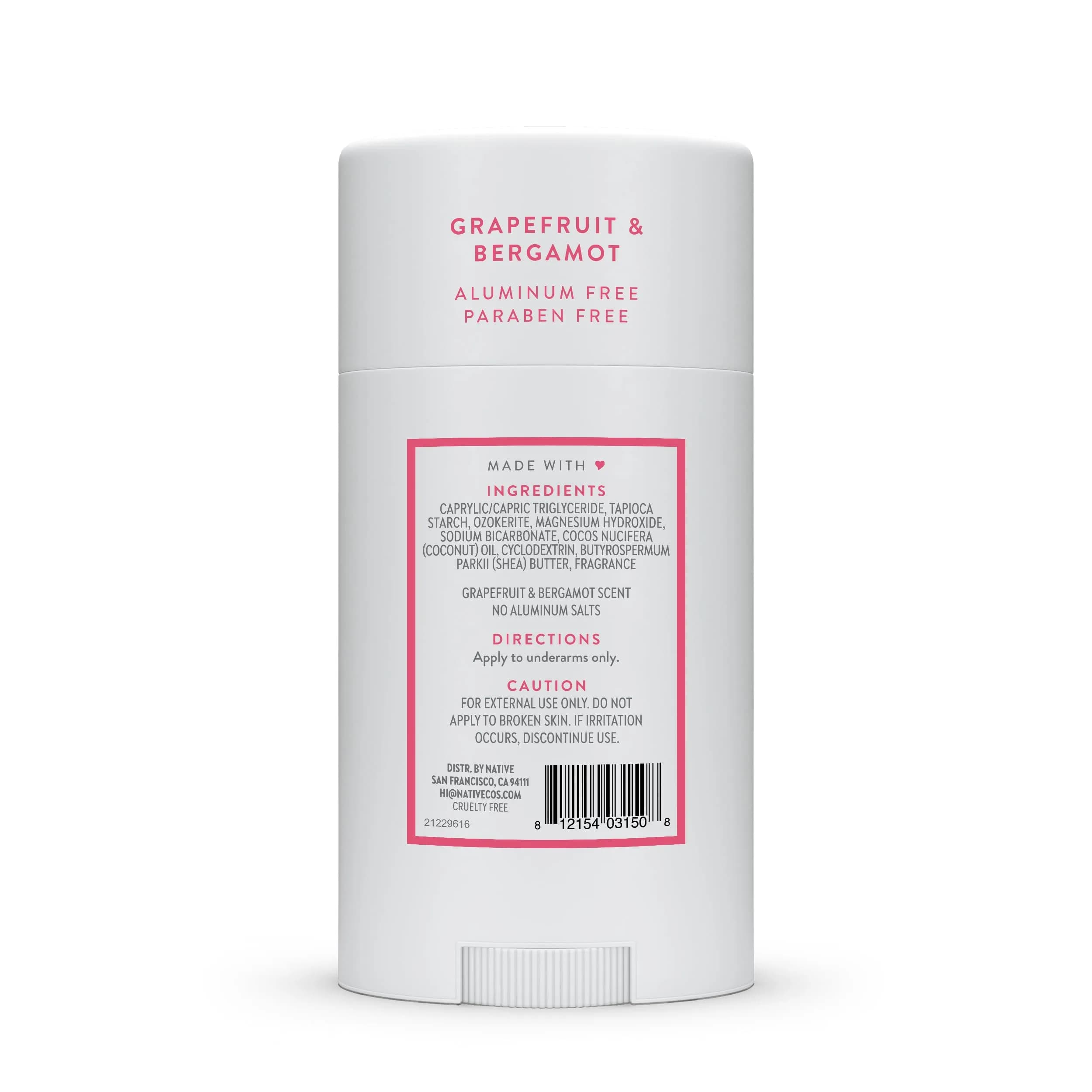 Native Grapefruit & Bergamot Natural Deodorant Stick 77g (2.65oz) | 72-Hour Odor Protection - view 9