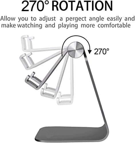 Emoly Portable Electronic Device Stand Silver | Adjustable, Heavy-Duty Aluminum, Universal Compatibility thumbnail 2