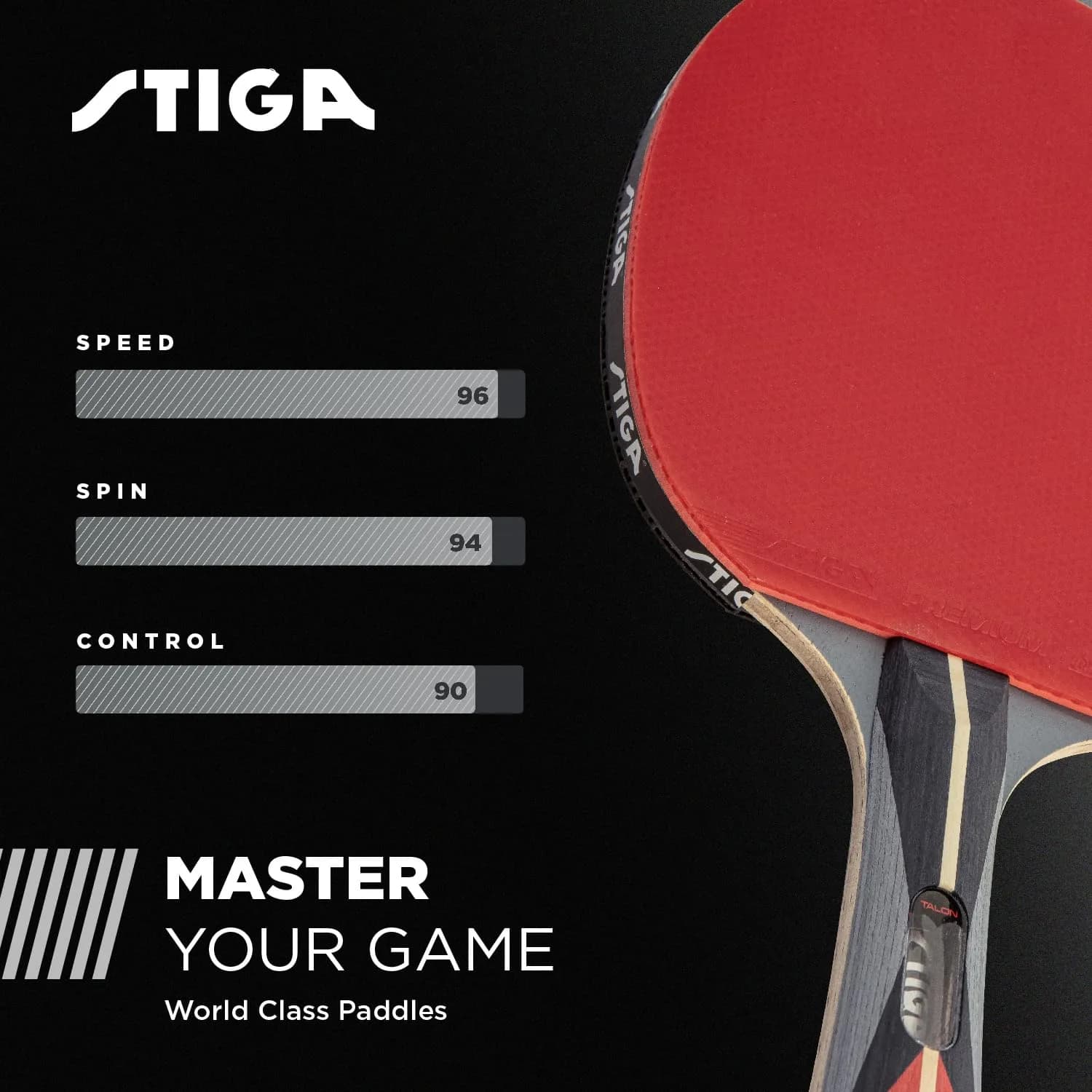 STIGA Talon Table Tennis Racket | 6-Ply Ultra-Light Blade, 2mm Tournament-Approved Sponge, Flared Handle - view 5
