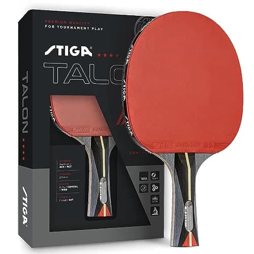 STIGA Talon Table Tennis Racket | 6-Ply Ultra-Light Blade, 2mm Tournament-Approved Sponge, Flared Handle thumbnail 1