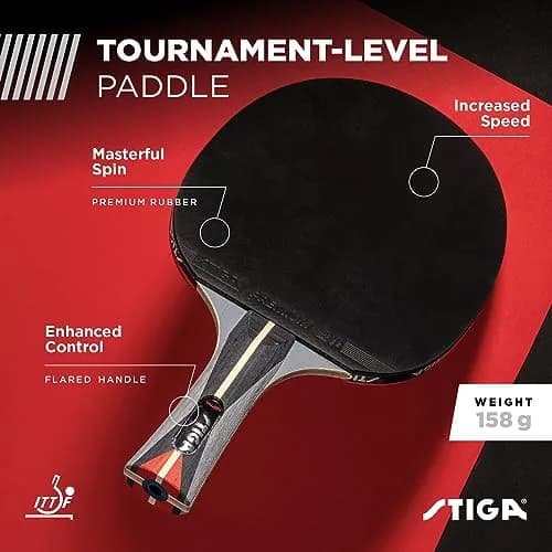 STIGA Talon Table Tennis Racket | 6-Ply Ultra-Light Blade, 2mm Tournament-Approved Sponge, Flared Handle thumbnail 2