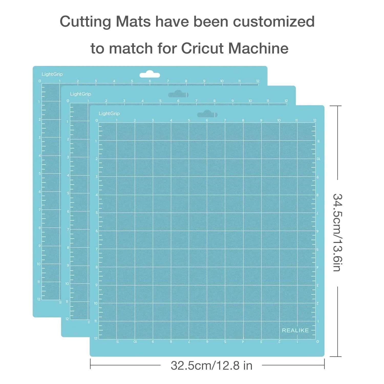 REALIKE 12x12 Lightgrip Cutting Mats for Silhouette Cameo 5/4/3/2/1 | Gridded Adhesive Non-Slip Cut Mat for Crafts, Quilting, Sewing thumbnail 4