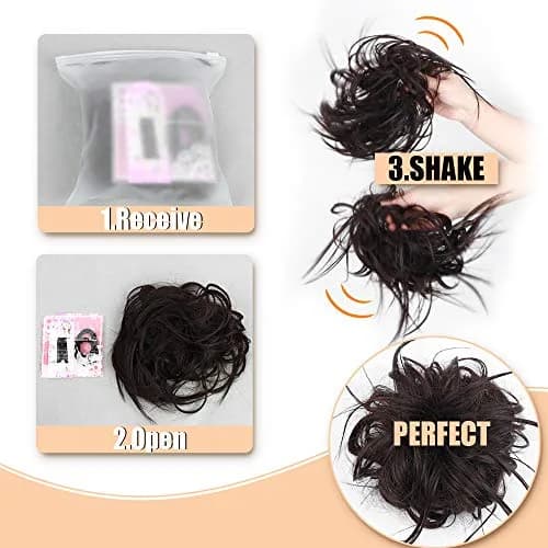 HMD Tousled Updo Messy Bun Hair Piece Ponytail Hairpieces for Women | Casual, Heat-Resistant Synthetic Hair 45g thumbnail 9