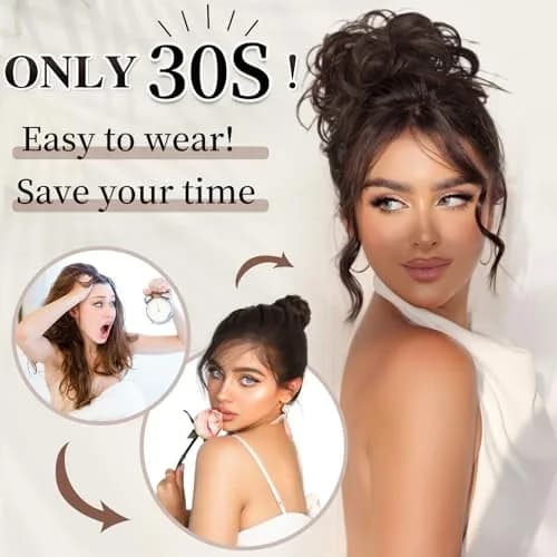HMD Tousled Updo Messy Bun Hair Piece Ponytail Hairpieces for Women | Casual, Heat-Resistant Synthetic Hair 45g thumbnail 3