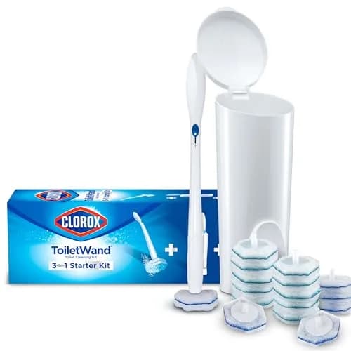 Clorox ToiletWand Toilet Bowl Cleaner System with 16 Disinfecting Refill Heads | 1.19 lb (0.54 kg) thumbnail 1