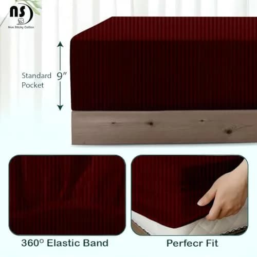 NON Sticky cotton Egyptian Cotton King Sheet Set | Hotel Quality Breathable Bedding (78"x80") thumbnail 4