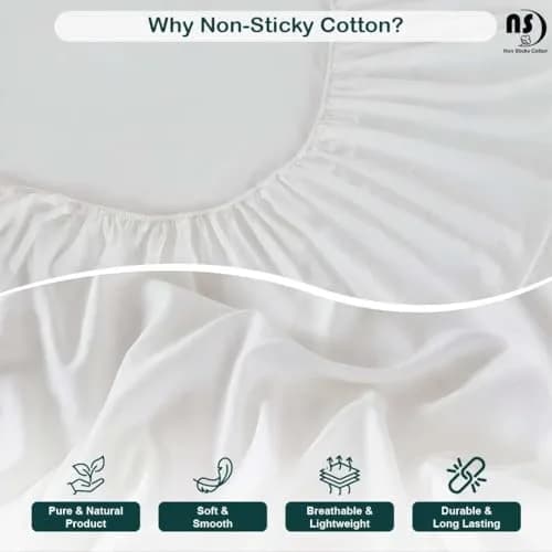 NON Sticky cotton Egyptian Cotton Queen Sheet Set | Hotel Quality Breathable Bedding (70-120 chars) thumbnail 5