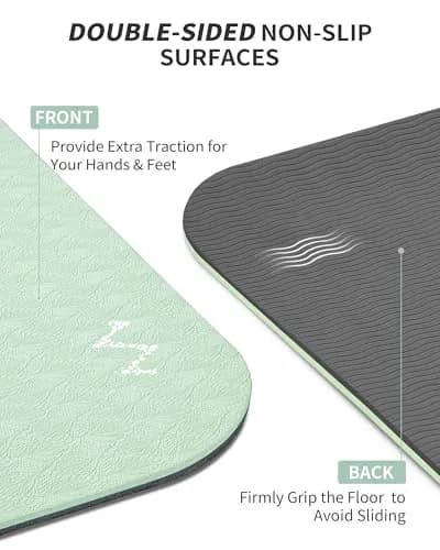 CAMBIVO Extra Wide Yoga Mat 183cm x 122cm (6'x 4') | Non-Slip TPE Cushioning for Joint Relief thumbnail 4