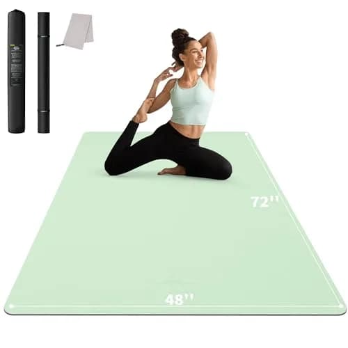 CAMBIVO Extra Wide Yoga Mat 183cm x 122cm (6'x 4') | Non-Slip TPE Cushioning for Joint Relief thumbnail 1