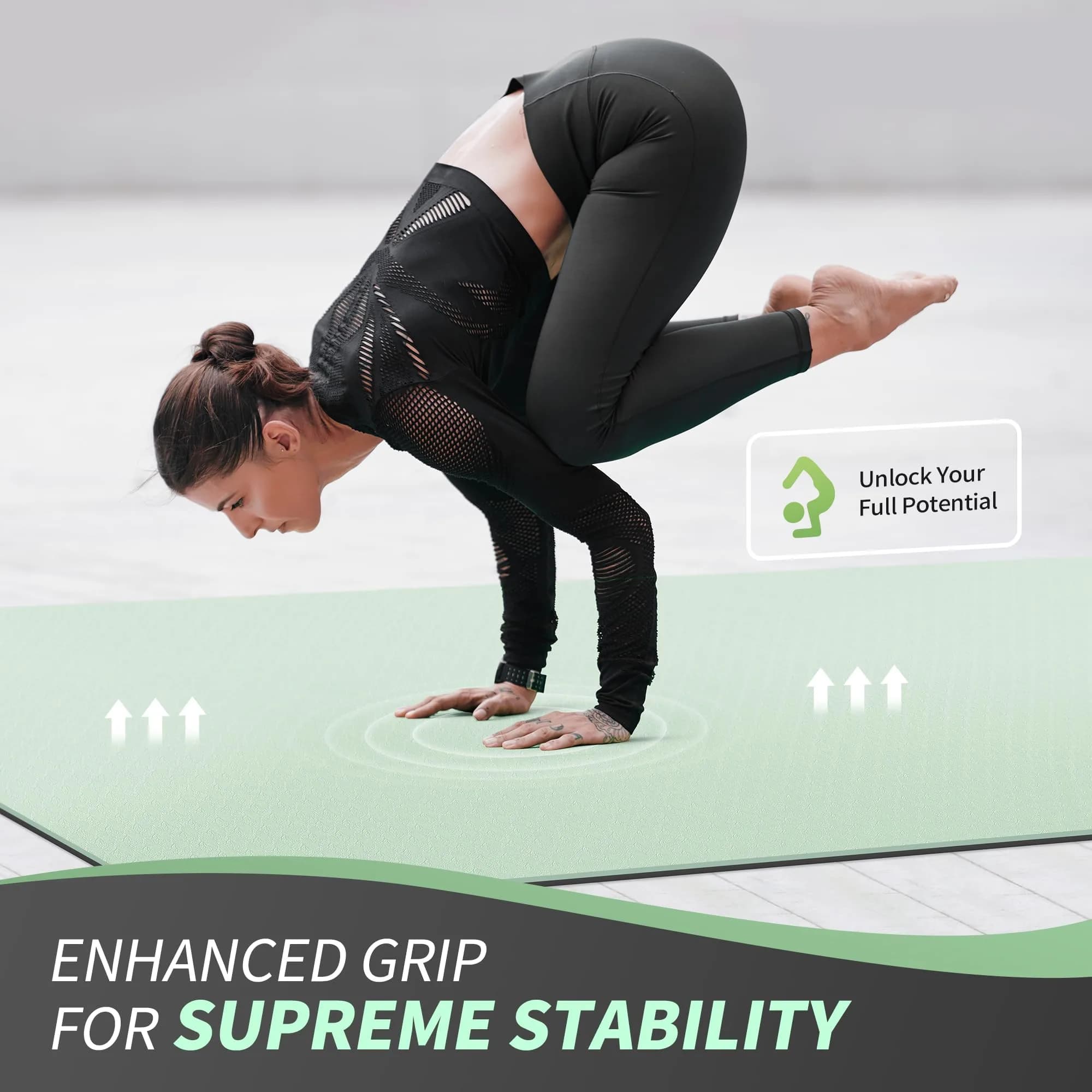 CAMBIVO Extra Wide Yoga Mat 183cm x 122cm (6'x 4') | Non-Slip TPE Cushioning for Joint Relief - view 9