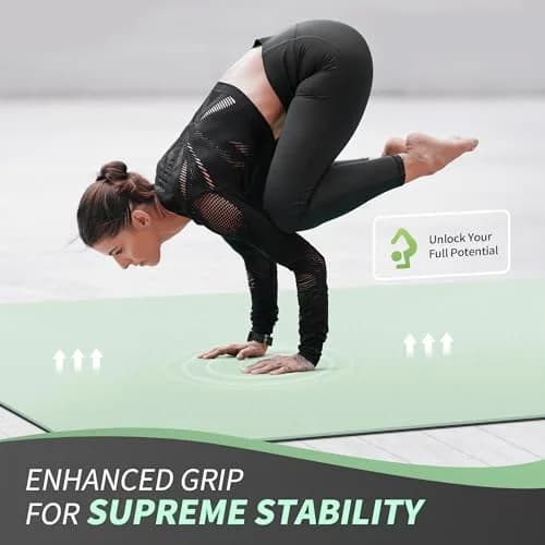 CAMBIVO Extra Wide Yoga Mat 183cm x 122cm (6'x 4') | Non-Slip TPE Cushioning for Joint Relief thumbnail 9