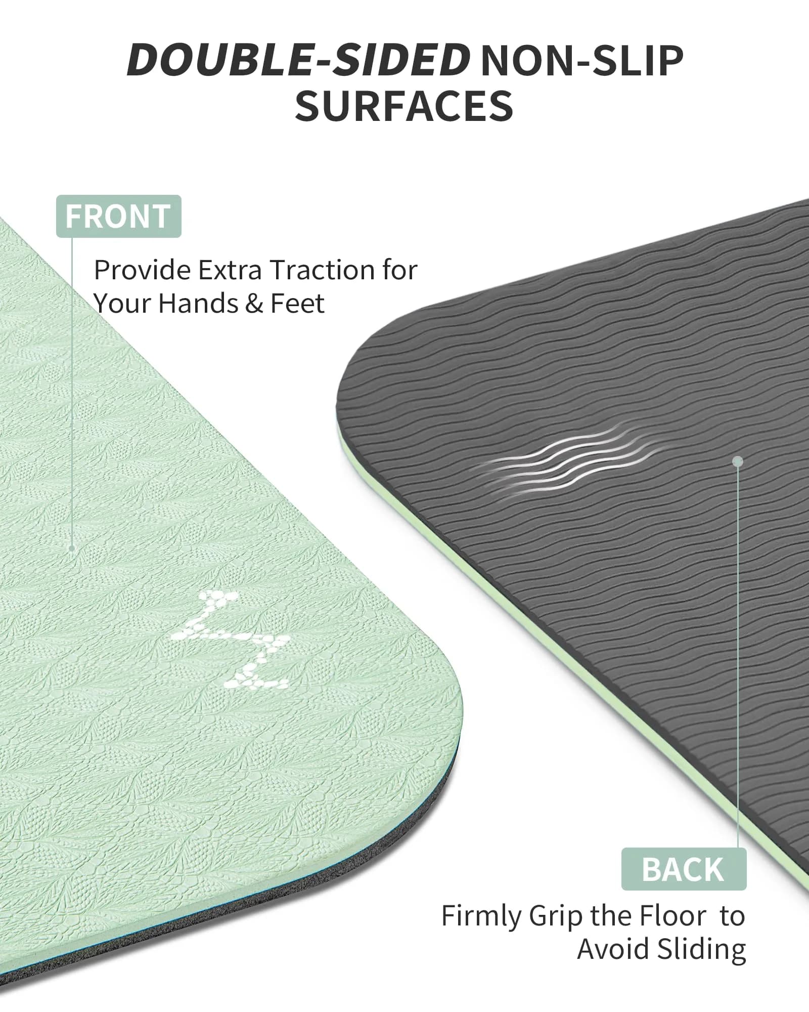 CAMBIVO Extra Wide Yoga Mat 183cm x 122cm (6'x 4') | Non-Slip TPE Cushioning for Joint Relief - view 4