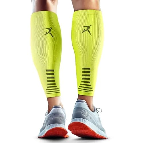 Rymora Calf Compression Sleeves for Men & Women (Pair) Neon Yellow XL | Graduated Support for Shin Splints & Active Recovery thumbnail 1