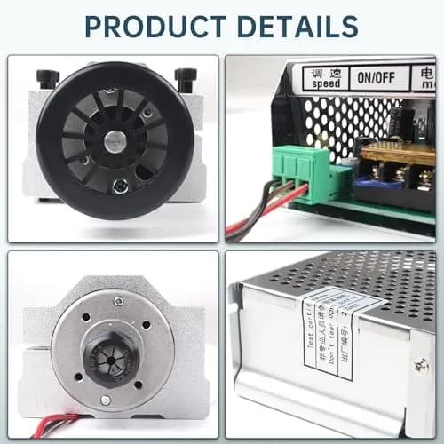 RATTMMOTOR 500W CNC Air Cooled Spindle Motor ER11 12000RPM with AC110-220V Speed Controller & 52mm Clamp | 500W 12000RPM thumbnail 6